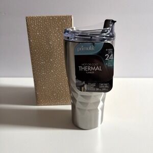 Primula Tumbler Triple Layer Insulated BPA Free 20 oz Hot or Cold Drink Silver